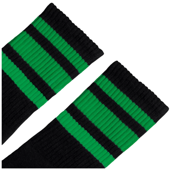 Socco - Green Striped Socks | Black