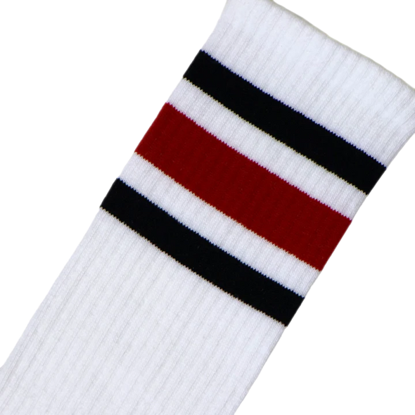 Socco - True Knee High Socks Black Red Stripes| White