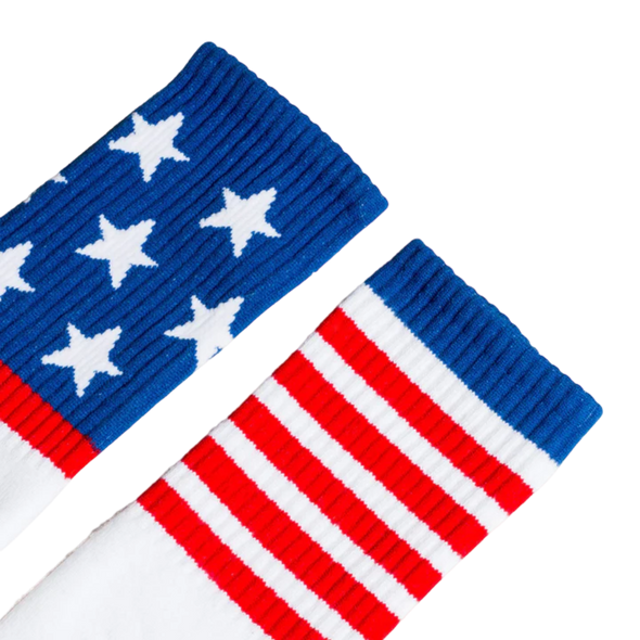 Socco -  Star Spangled Mis-Match Socks | White