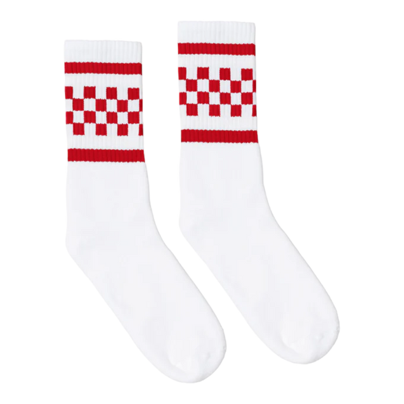 Socco -  Red Checkered Socks | White