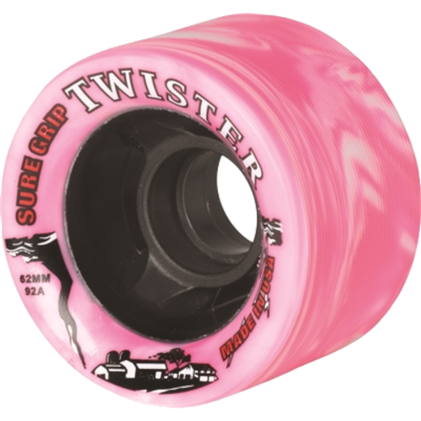 Sure Grip - Twister 62mm 92a Pink/White Swirl ( Set of 8 Wheels )