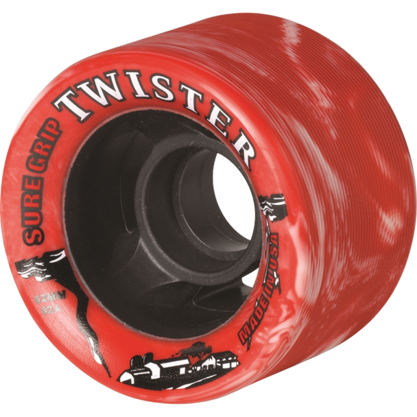 Sure Grip - Twister 62mm 92a Red/White Swirl ( Set of 8 Wheels )