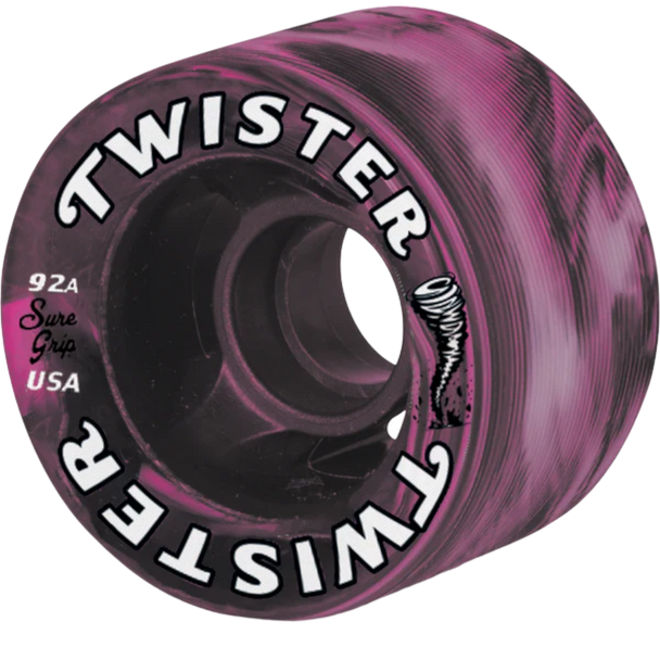 Sure Grip - Twister 62mm 92a Black/Pink Swirl ( Set of 8 Wheels )