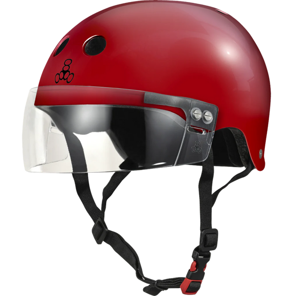Triple 8 - Scarlet Red Glossy The Certified Sweatsaver Visor Helmet