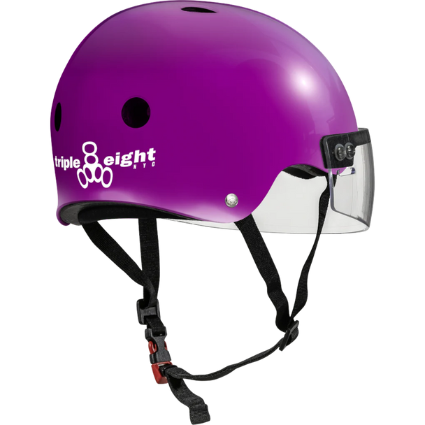 Triple 8 - Purple Glossy The Certified Sweatsaver Visor Helmet