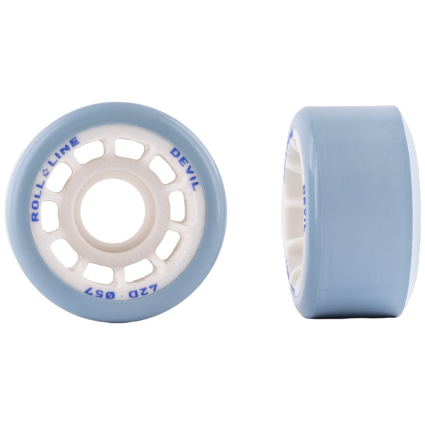 Roll Line - Light Blue Devil Wheels 42D (57mm) - Set of 8 Wheels | Roll-Line