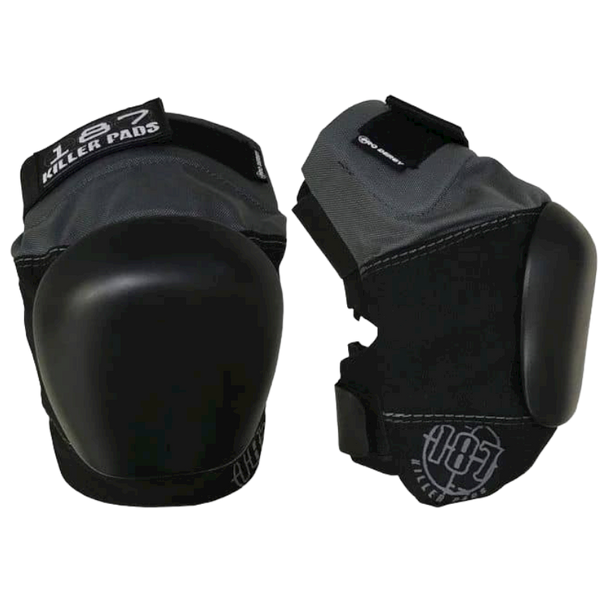 187 Killer Pads - Pro Derby Knee Pads - Grey / Black | Skateboard | Roller Skate | Inline