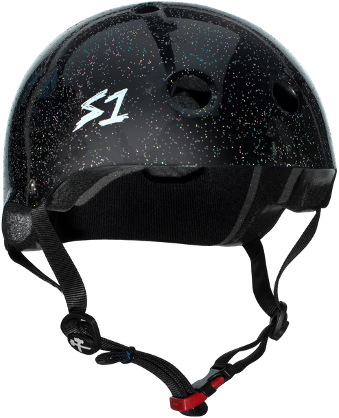 S1 Lifer Mini Helmet - Black Gloss Glitter | Childrens Skate Helmets From S-One