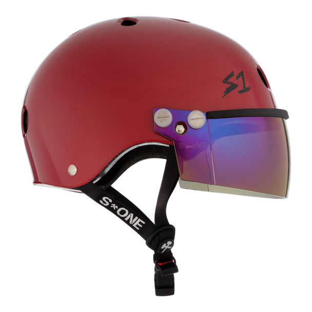 S1 Lifer Visor Helmet - Blood Red Gloss | Adult Skate Helmets from S-One