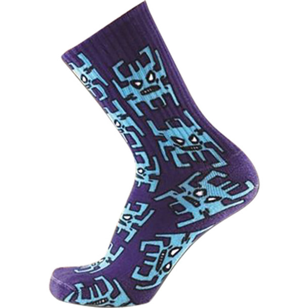 Psockadelic Invader  Blue  Skate Socks