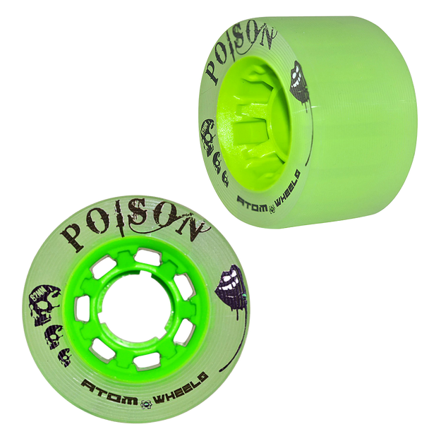 Atom Skates - Poison Wheels ( Green ) 84a  - Set of 4 wheels