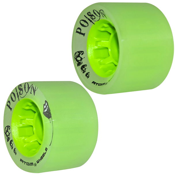 Atom Skates - Poison Wheels ( Green ) 84a  - Set of 4 wheels