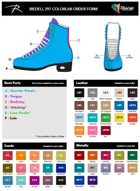 Riedell Skates - Colorlab 297 Professional - Roller Skate Boots Only