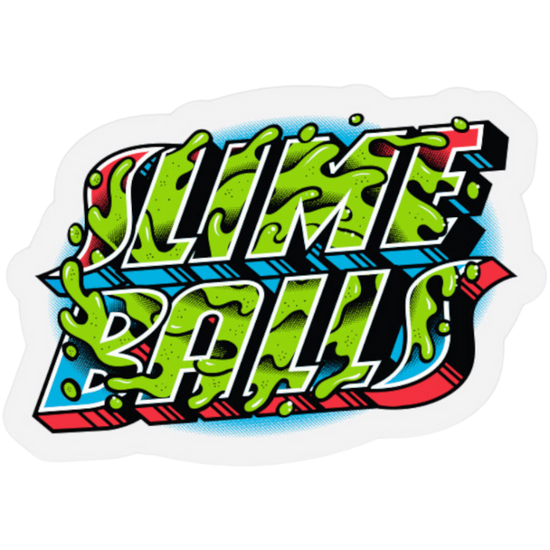 Slime Balls - Greetings from SB Clear Mylar Sticker Multi Color 3.5 in x 2.5 in.