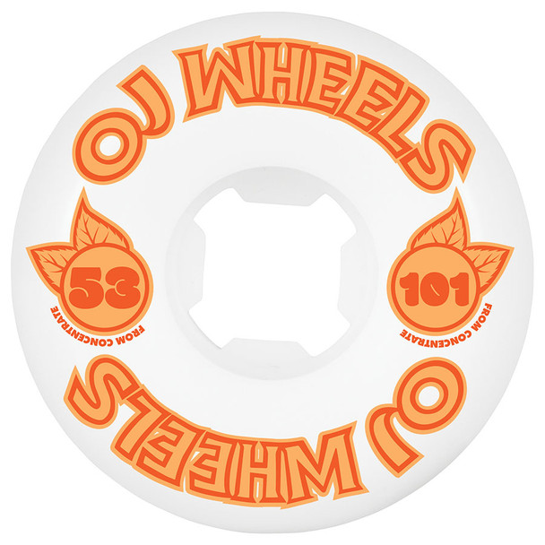 OJ - 53mm  From Concentrate Hardline 101a OJ  Skateboard Wheels - WT/ONG