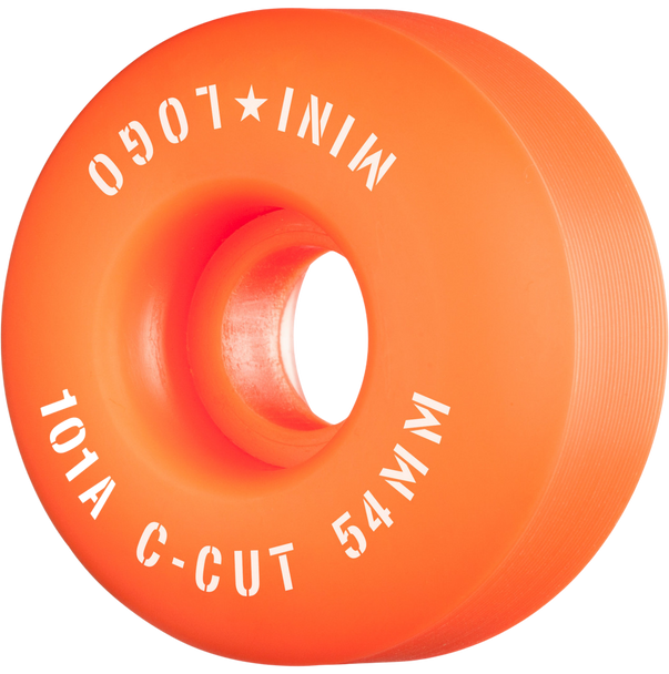 Mini  Logo - Orange C-Cut 2.0 101a Skateboard Wheels-Set of 4