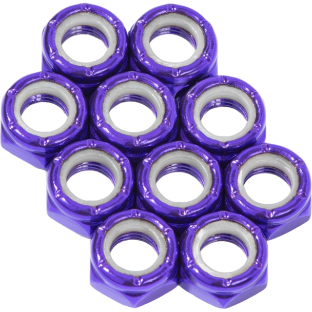 Defiant Upgrades - Purple 8mm Roller Skate Axle Nuts ( Set of 10 )