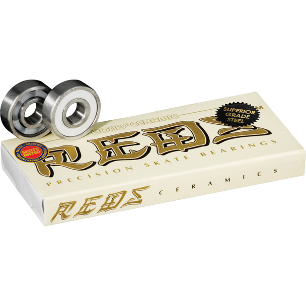 Bones Bearings - Ceramic Super  REDS Bearings ( 8 pack )  608 8mm