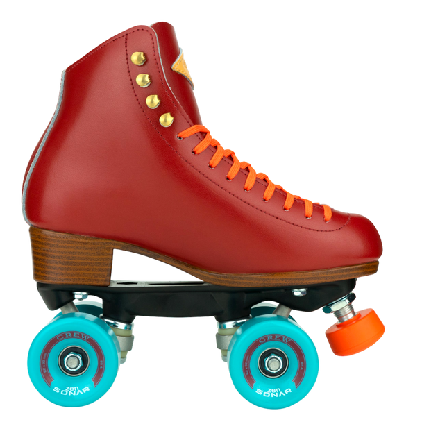 Riedell Crew Crimson - Red  leather outdoor complete roller skates