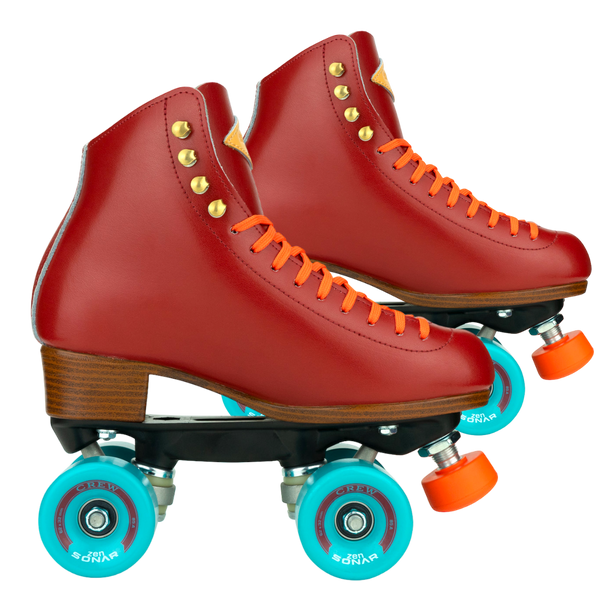 Riedell Crew Crimson - Red  leather outdoor complete roller skates