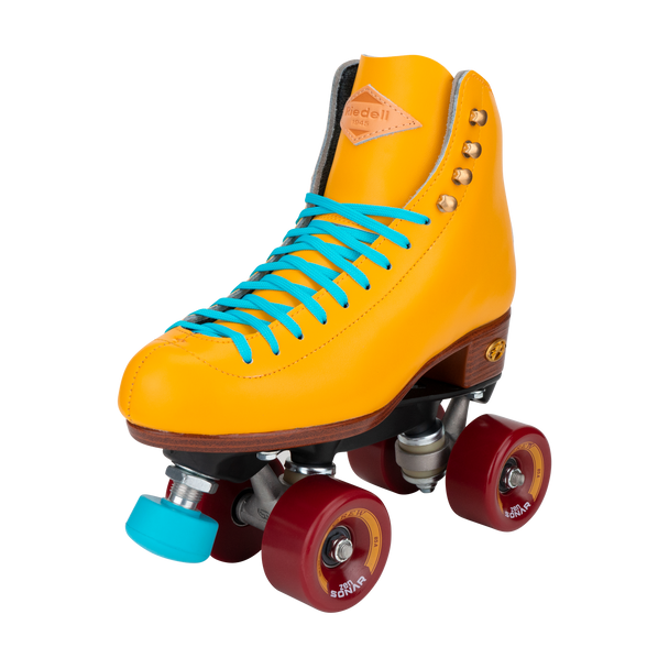 Riedell Crew Turmeric Yellow leather outdoor complete roller skates