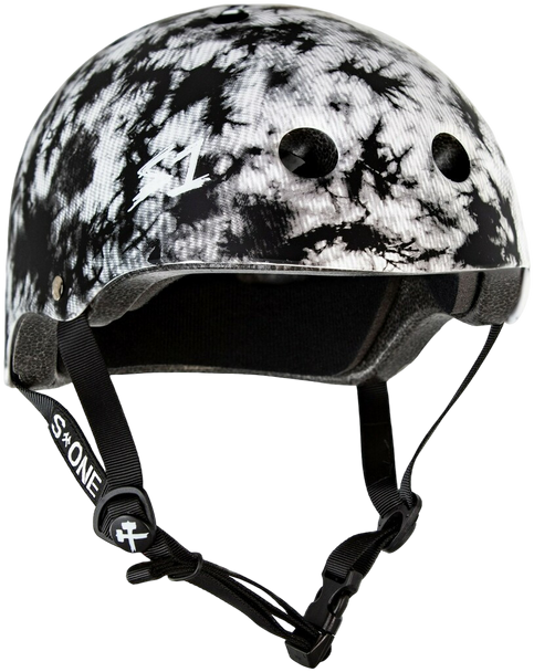 S1 Lifer Helmet - Black and White Tie Dye Matte | Adult Skate Helmets from S-One