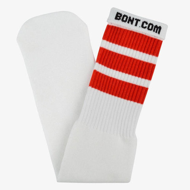 Bont - Hot Red Triple Stripe Knee High Skater Tube Socks