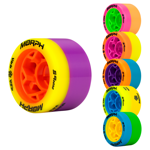 Radar - Morph Dual Durometer Derby Wheels  59mm x 38 mm ( set 4 wheels ) ( 4 pack )