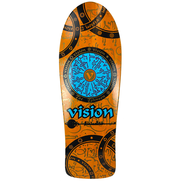 Vision - autographed Joe Johnson Hieroglyphics Reissue Skateboard Deck - Orange Stain - Signed by request.