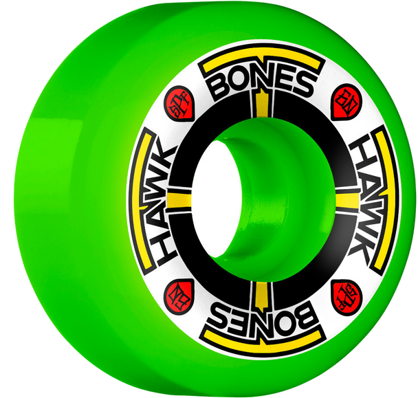 Bones - 60mm Hawk T-Bones II PRO SPF Skateboard Wheels P5 Sidecut 84B - Green 4pk