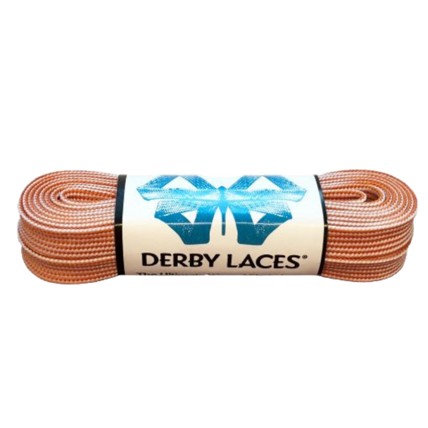 Derby Laces - Orange/White Stripe - Waxed 10 mm