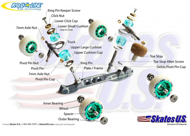 Roll Line - Evo Roller Skate Plates (7mm axles) | Roll-Line