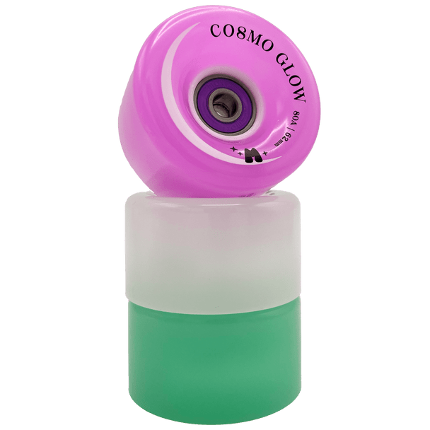 Moxi Skates - Cosmo - Galaxy Green Glow Wheel  ( set of 4 )