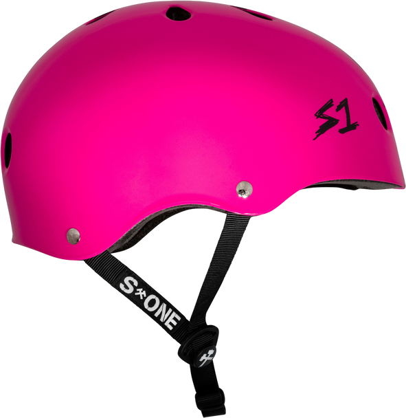 S1 Lifer Helmet - Pink Gloss w/ Checkers | Adult Skate Helmets from S-One