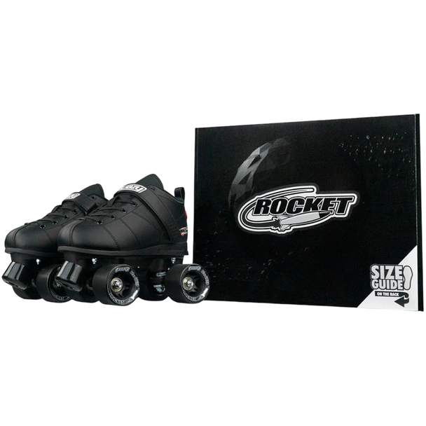 Crazy Skates - Rocket Black/Black - JR Quad Skates  ( USA sizes J10 - 7 )