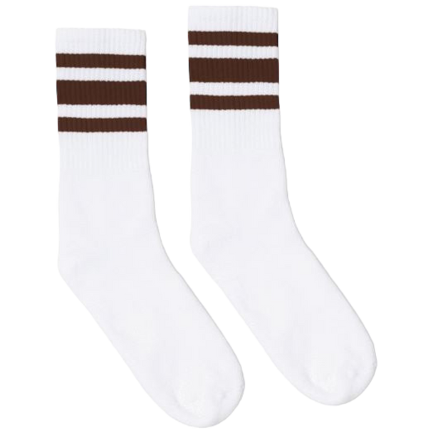 Socco - Brown Striped Socks | White