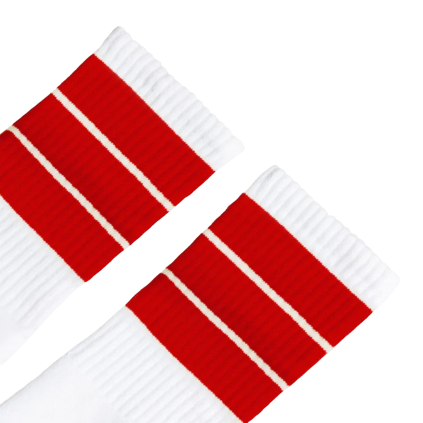 Socco - Red Thick Stripe | White