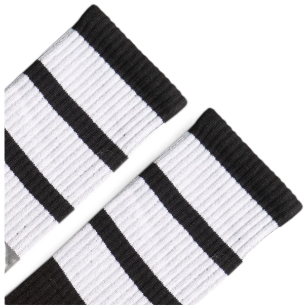 Socco - L/XL True Knee High Socks Bold Stripes White | Black