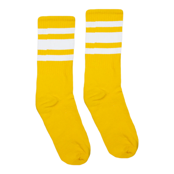Socco -  White Striped Socks | Gold
