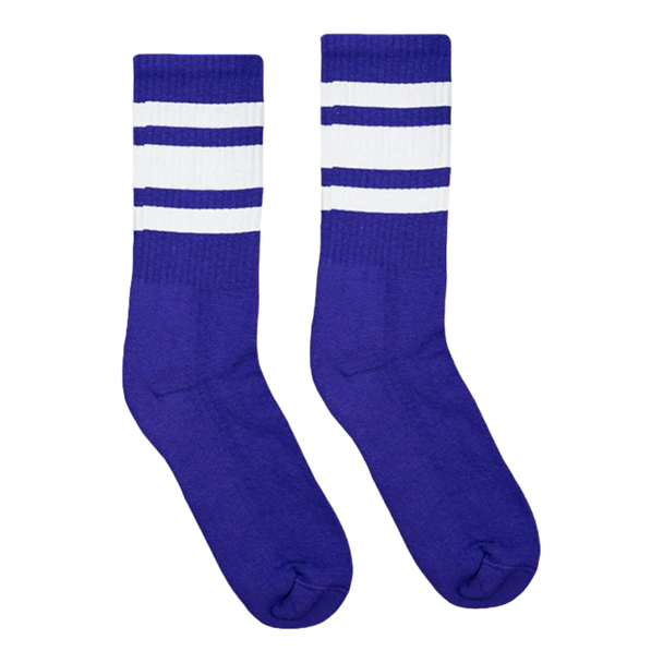 Socco -  White Striped Socks | Purple