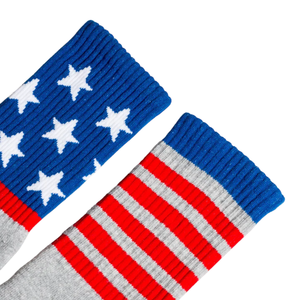 Socco - Star Spangled Mis-Match Socks | Heather Grey