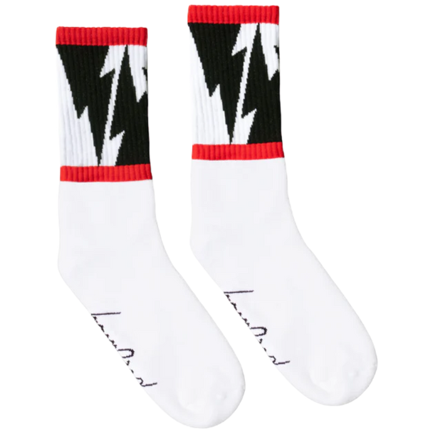 Mike Vallely Lightning Bolt Socks V2 | White