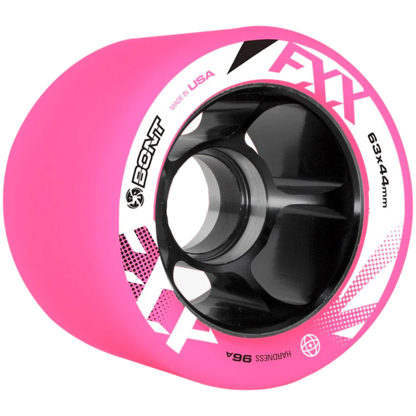 Bont - Bont FXX Pink 63mm 96a Roller Skate Wheel ( set of 4 )