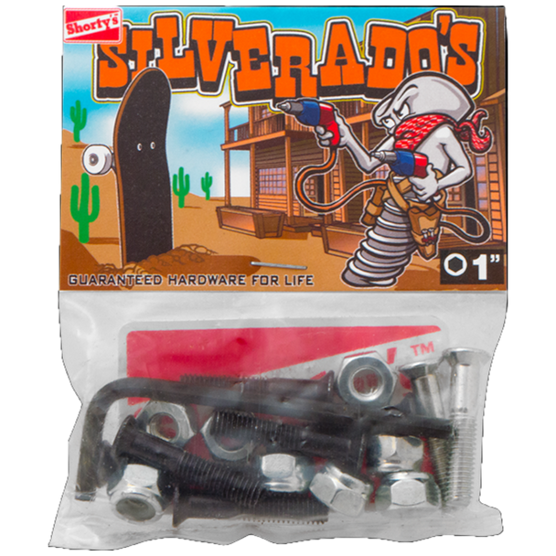 Shorty's - Silverado's Allen Head Skateboard Mounting Hardware - Includes 8 Bolts / 8 Lock nuts and an Allen Wrench