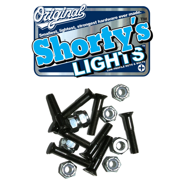 Shorty's - Original Lights 7/8" Phillips Head Skateboard Mounting Hardware - Includes 8 Bolts and 8 Lock nuts