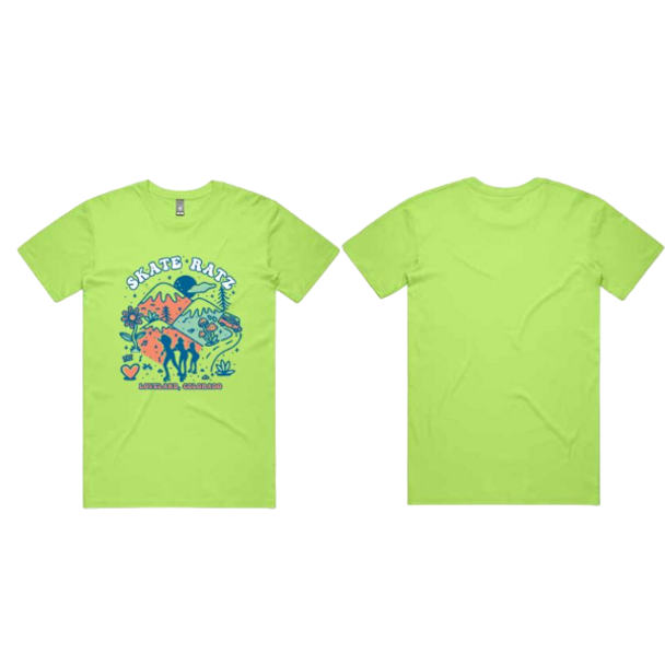 Skate Ratz - Groovy Cruisin' Tee Shirt | Citrus Green | Adult Unisex Sizing