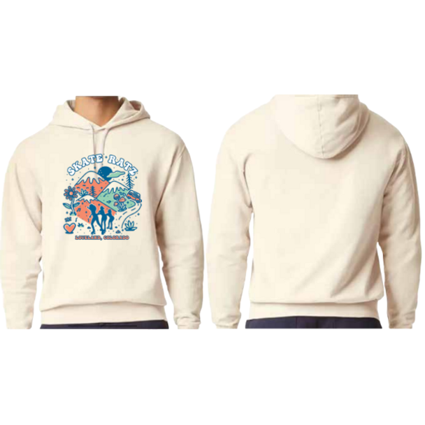 Skate Ratz - Groovy Cruisin' Hooded Sweatshirt | Ivory | Adult Unisex Sizing