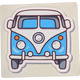 Blue VW Bus Sticker - 2" x 2"