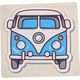 Blue VW Bus Sticker - 2" x 2"