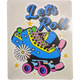 Flower Let's Roll Skate Sticker- 3.5" x 3"